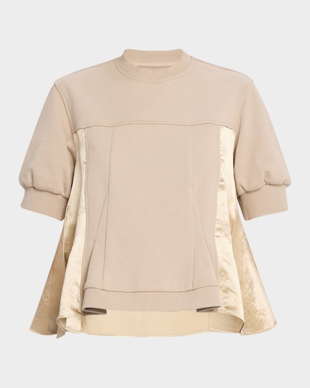 Satin Combo Flounce Top
